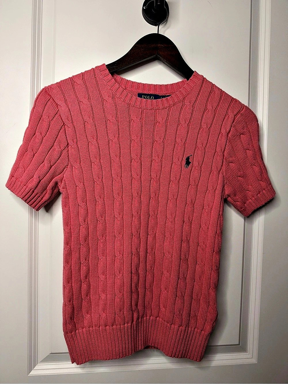 Polo Ralph Lauren Cable-Knit Cotton Short-Sleeve Sweater Short Sleeve